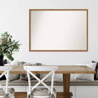 39-inch x 28-inch Narrow Gold Wood Wall Mirror (No Bevel)