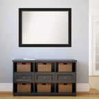 43" x 32" Non-Beveled Trio Oil Rubbed Bronze Bathroom Wall Mirror : Rectangle, Polystyrene Frame, Wall Mounted