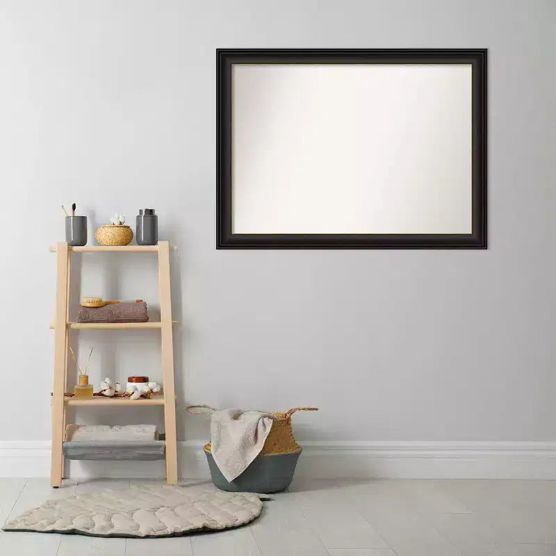 43" x 32" Non-Beveled Trio Oil Rubbed Bronze Bathroom Wall Mirror : Rectangle, Polystyrene Frame, Wall Mounted