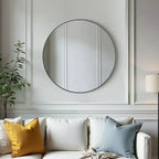 Miroir mural circulaire de 20 pouces, miroir suspendu au-dessus du lavabo, miroir suspendu de salle de bain