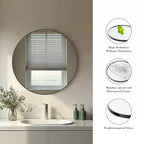 Miroir mural circulaire de 20 pouces, miroir suspendu au-dessus du lavabo, miroir suspendu de salle de bain