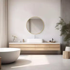 Miroir mural circulaire de 20 pouces, miroir suspendu au-dessus du lavabo, miroir suspendu de salle de bain
