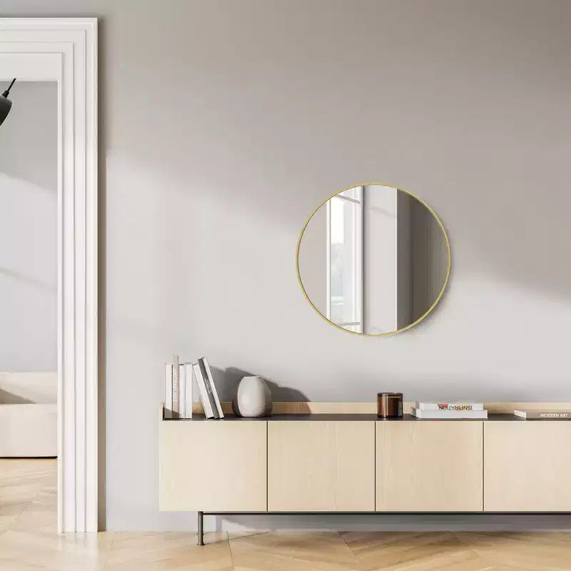 Miroir mural circulaire de 20 pouces, miroir suspendu au-dessus du lavabo, miroir suspendu de salle de bain