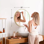 Miroir mural circulaire de 20 pouces, miroir suspendu au-dessus du lavabo, miroir suspendu de salle de bain