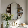 Miroir mural circulaire de 20 pouces, miroir suspendu au-dessus du lavabo, miroir suspendu de salle de bain