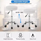 Versatile Salon Chair Round Rolling Stool Adjustable Height PU Leather Seat Cushion