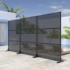 Crosshatch Pattern Black Galvanized Steel Divider | 183H x 120W x 4D cm