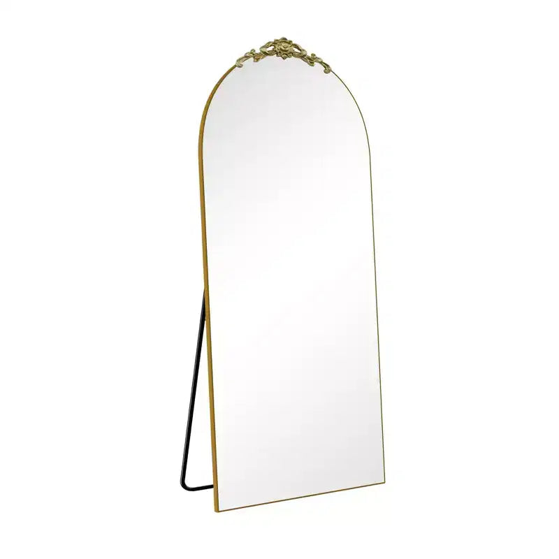 Specchio a figura intera ad arco retto in legno - Design elegante