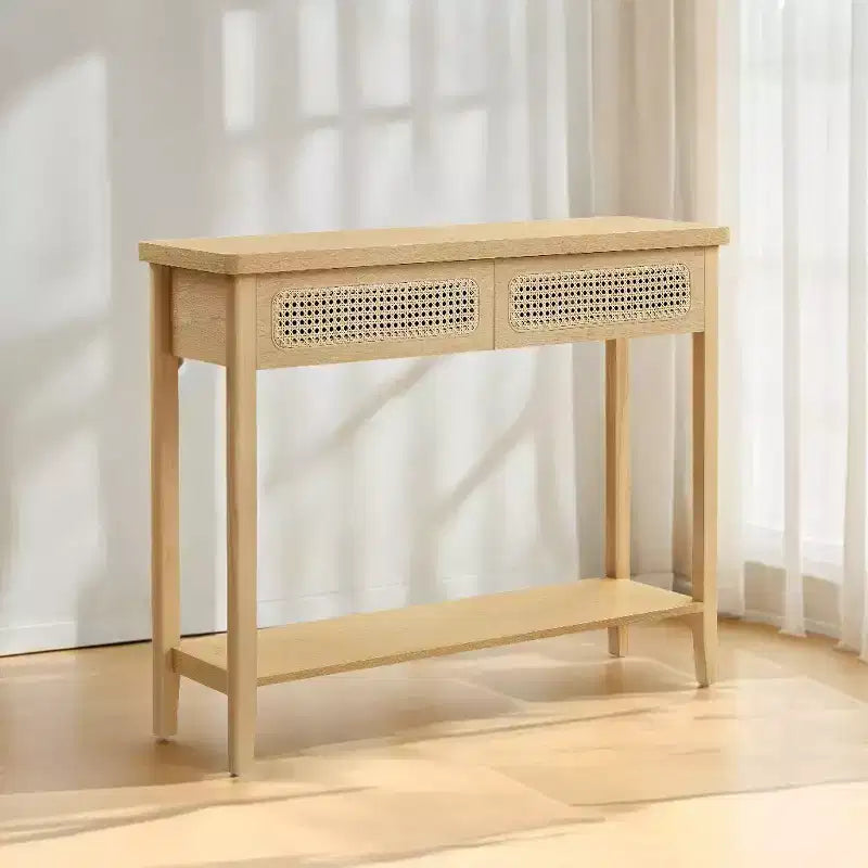 Pfeil Konsolentisch Konsolentisch mit Schubladen Kleiner Flurtisch Rattan Konsolentisch Flur-Konsolentisch Holzkonsolentisch