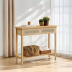 Pfeil Konsolentisch Konsolentisch mit Schubladen Kleiner Flurtisch Rattan Konsolentisch Flur-Konsolentisch Holzkonsolentisch