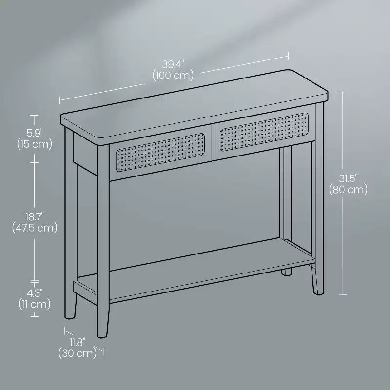 Pfeil Konsolentisch Konsolentisch mit Schubladen Kleiner Flurtisch Rattan Konsolentisch Flur-Konsolentisch Holzkonsolentisch