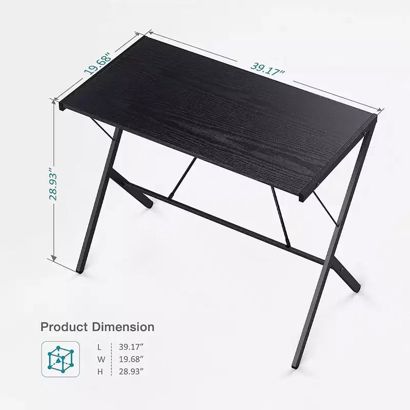 Moderner Metall-Schreibtisch für Home Office, Tisch, Schwarz, 35,4 Zoll