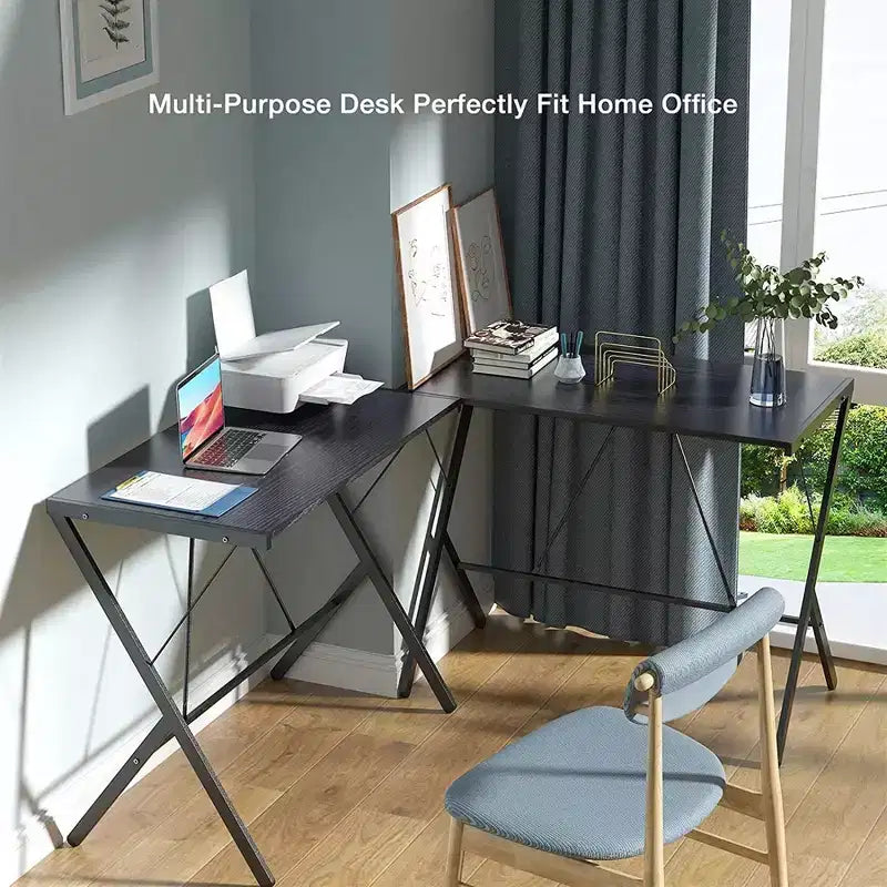 Moderner Metall-Schreibtisch für Home Office, Tisch, Schwarz, 35,4 Zoll