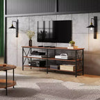 70 inch tv-meubel voor woonkamer en slaapkamer, 63 media console met 3-laagse opbergplanken