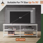 70 inch tv-meubel voor woonkamer en slaapkamer, 63 media console met 3-laagse opbergplanken