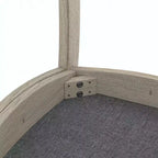 Rustikale Holzstühle für Esszimmer, Gummibaumholz Küchenstühle mit gepolstertem Sitz & elegantem hohlem Rückenlehne, Grau