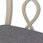 Rustikale Holzstühle für Esszimmer, Gummibaumholz Küchenstühle mit gepolstertem Sitz & elegantem hohlem Rückenlehne, Grau