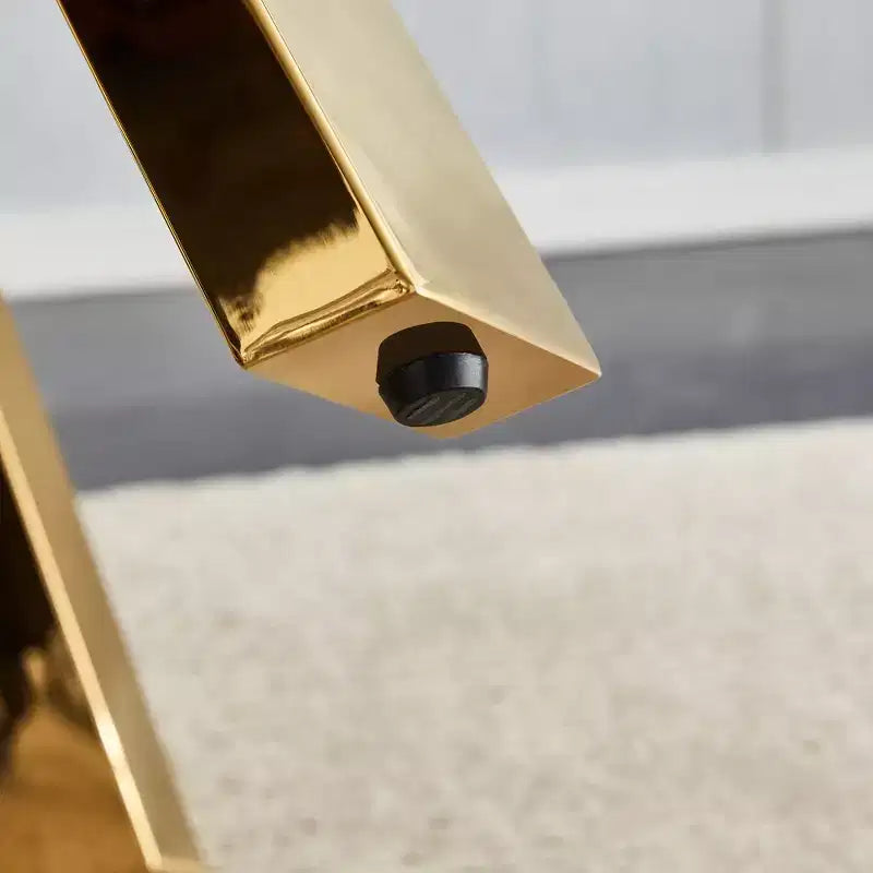 Runder Couchtisch Esstisch Moderner Cocktailtisch Beistelltisch mit Metallbeinen, Gold+Weiß/Schwarz+Holz-ModernLuxe