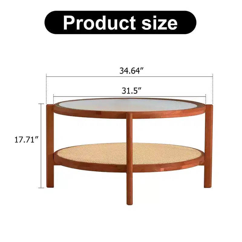 Modern Coffee Table Small Round Coffee Table with Glass Tabletop