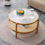 Modern Coffee Table Small Round Coffee Table with Glass Tabletop