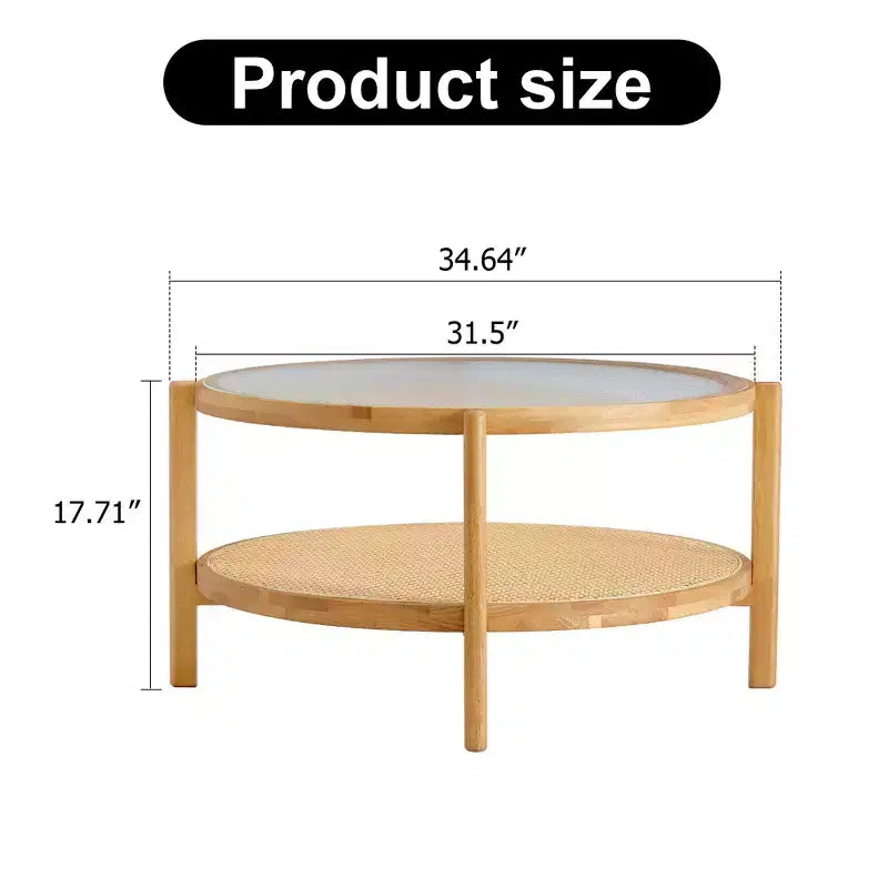Modern Coffee Table Small Round Coffee Table with Glass Tabletop