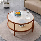 Modern Coffee Table Small Round Coffee Table with Glass Tabletop