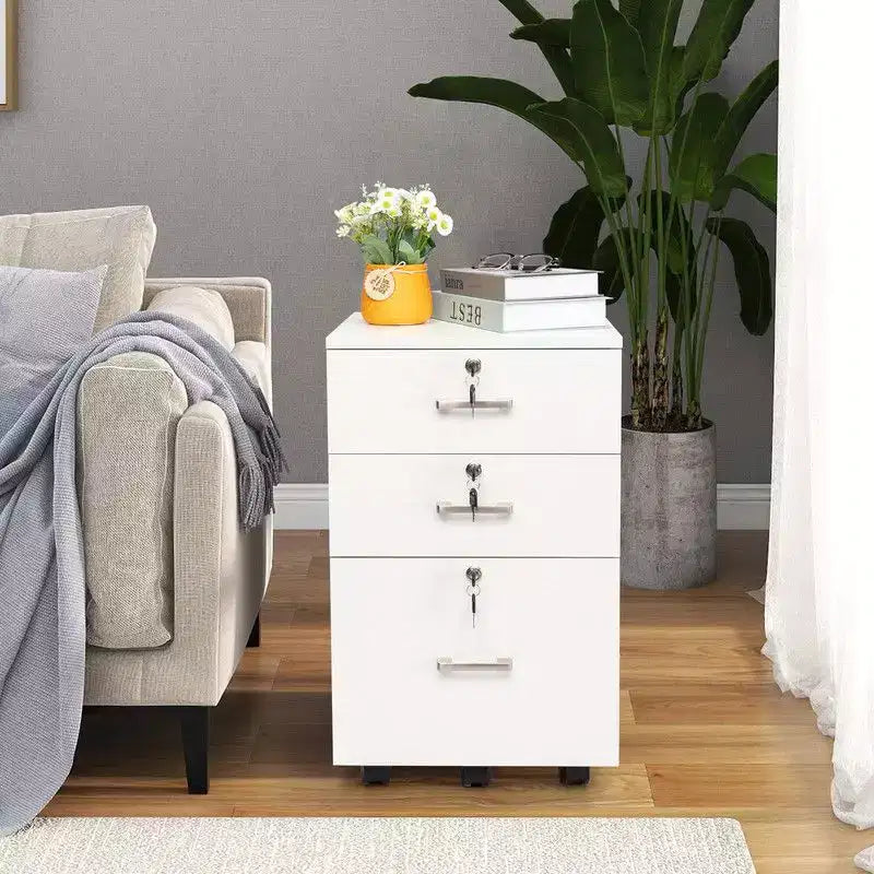 Schublade Weiß MDF 19,69 Zoll Breite Vertikaler Aktenschrank
