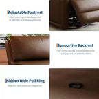Handmatige Relaxstoel, 360 Graden Draaibare Schommelstoel Relaxstoel, Zachte Kunstleren Gestoffeerde Sofa Stoel met Ergonomische Rugleuning voor Volwassenen