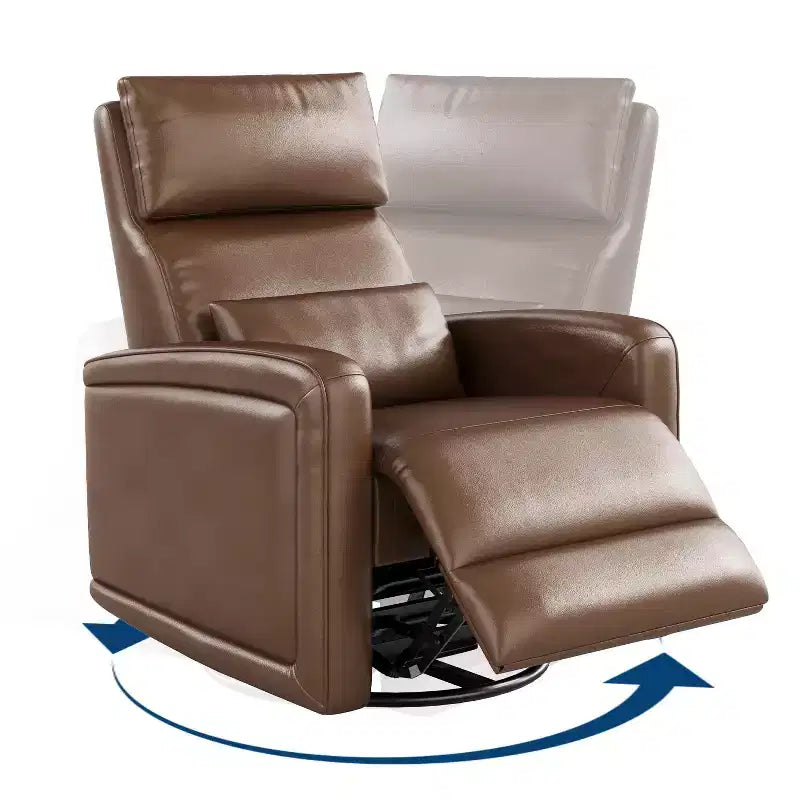 Handmatige Relaxstoel, 360 Graden Draaibare Schommelstoel Relaxstoel, Zachte Kunstleren Gestoffeerde Sofa Stoel met Ergonomische Rugleuning voor Volwassenen