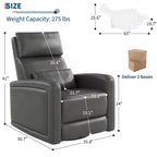 Handmatige Relaxstoel, 360 Graden Draaibare Schommelstoel Relaxstoel, Zachte Kunstleren Gestoffeerde Sofa Stoel met Ergonomische Rugleuning voor Volwassenen