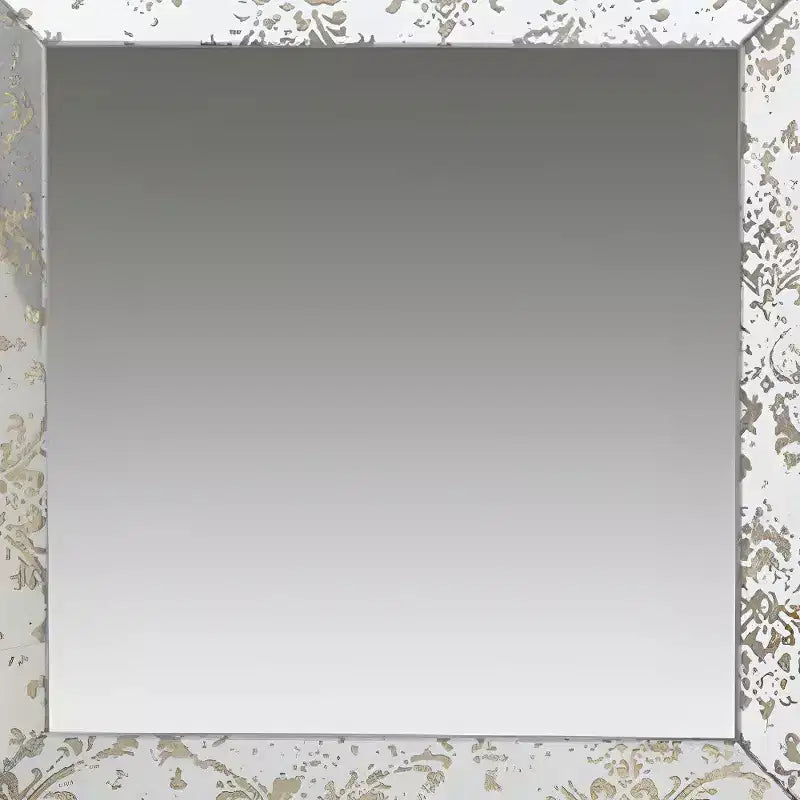 15 Kahverengi Kare Çerçeveli Antika Damask Aksesuar Aynası