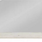 Wall Mount Dresser Mirror, Beveled Glass, 38x47, Rustic Washed White