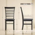 Houten eetkamerstoelen, boerenhuis gestoffeerde keukenstoelen met rubberwood frame