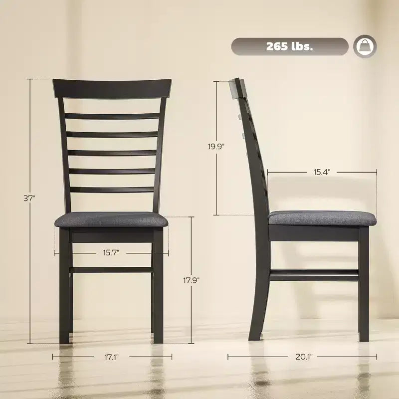 Houten eetkamerstoelen, boerenhuis gestoffeerde keukenstoelen met rubberwood frame