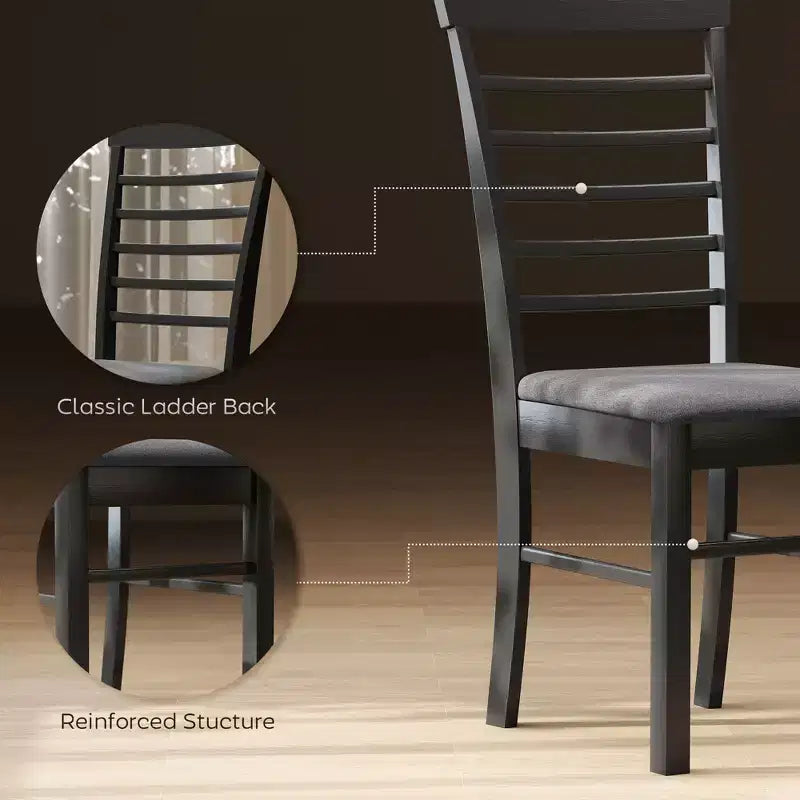 Houten eetkamerstoelen, boerenhuis gestoffeerde keukenstoelen met rubberwood frame