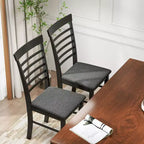 Houten eetkamerstoelen, boerenhuis gestoffeerde keukenstoelen met rubberwood frame