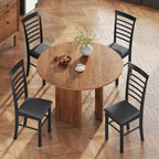 Houten eetkamerstoelen, boerenhuis gestoffeerde keukenstoelen met rubberwood frame