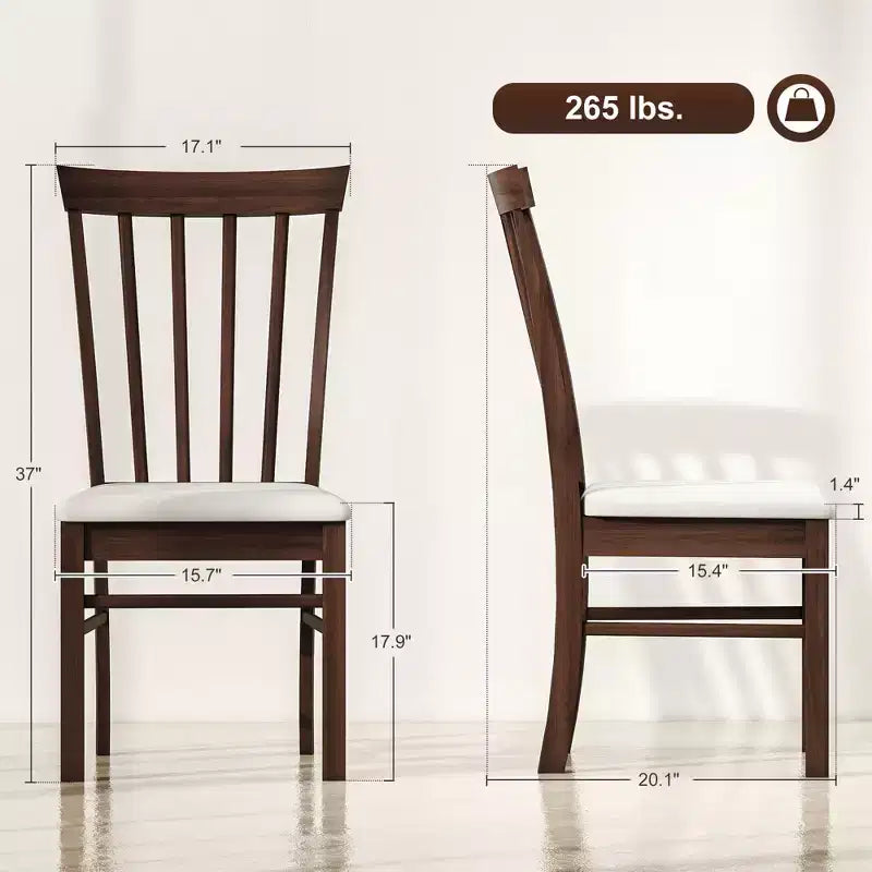 Houten eetkamerstoelen, boerenhuis gestoffeerde keukenstoelen met rubberwood frame
