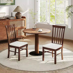 Houten eetkamerstoelen, boerenhuis gestoffeerde keukenstoelen met rubberwood frame