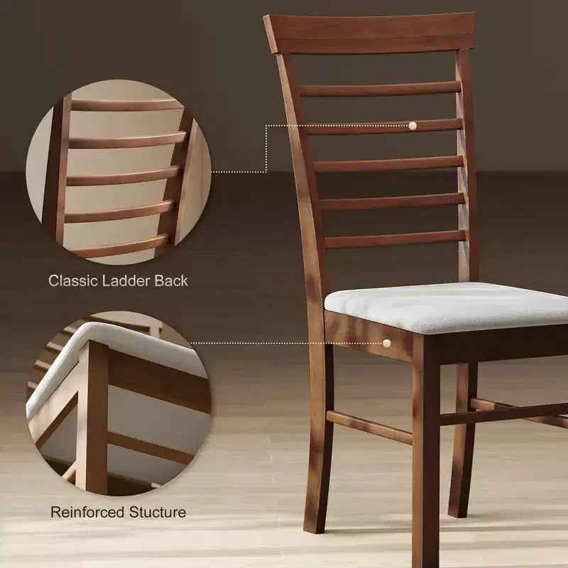 Houten eetkamerstoelen, boerenhuis gestoffeerde keukenstoelen met rubberwood frame
