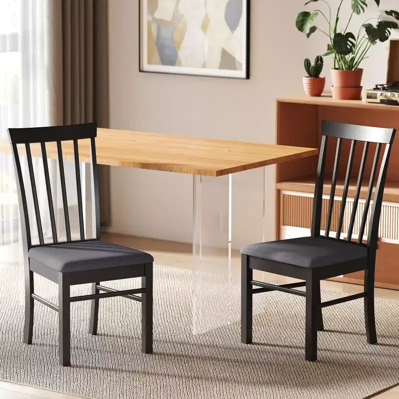 Houten eetkamerstoelen, boerenhuis gestoffeerde keukenstoelen met rubberwood frame