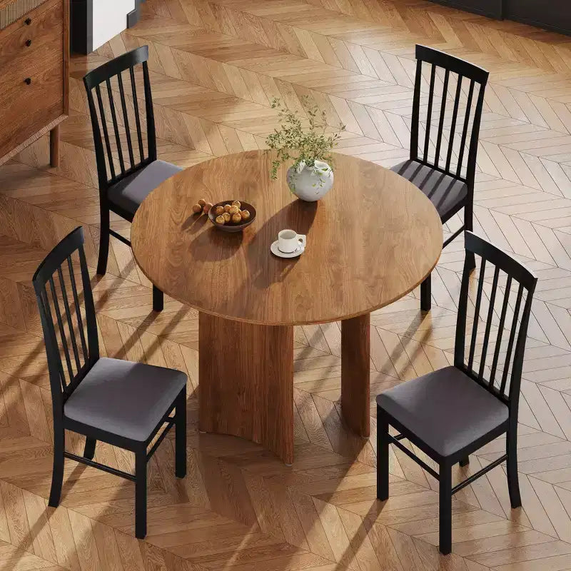Houten eetkamerstoelen, boerenhuis gestoffeerde keukenstoelen met rubberwood frame