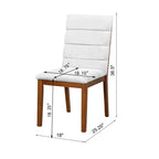 Upholstered Dining Chairs with Solid Wood Frame and Padded Back, Walnut & Light Gray