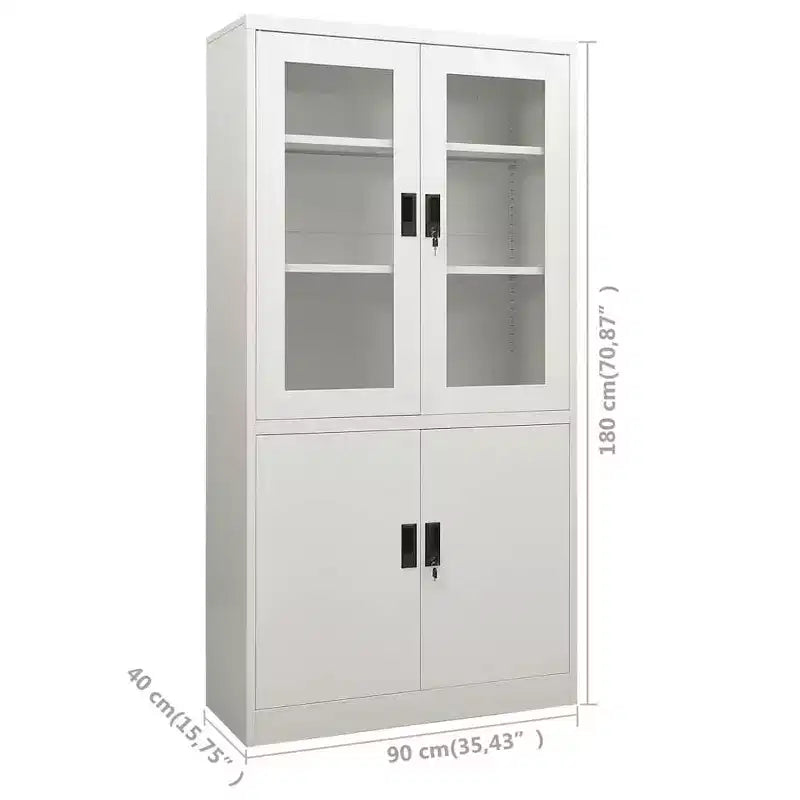 Filing Cabinet Storage Cabinet Locker with Doors and Shelves Steel - Anthracite
