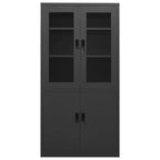 Filing Cabinet Storage Cabinet Locker with Doors and Shelves Steel - Anthracite