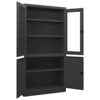 Filing Cabinet Storage Cabinet Locker with Doors and Shelves Steel - Anthracite