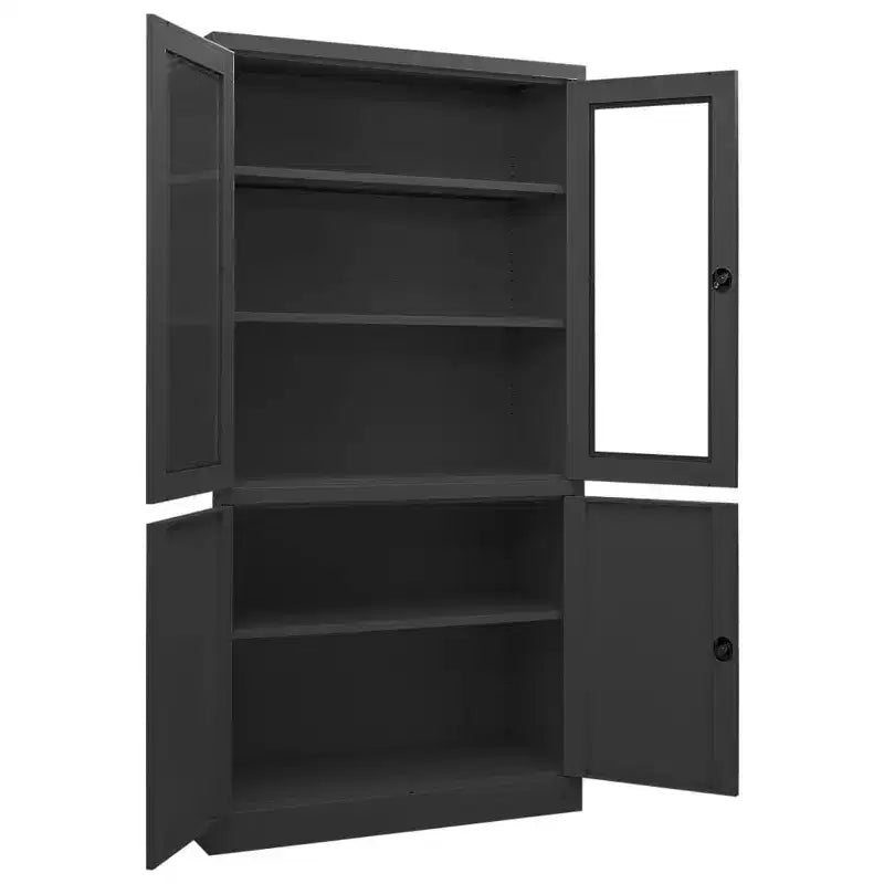 Filing Cabinet Storage Cabinet Locker with Doors and Shelves Steel - Anthracite