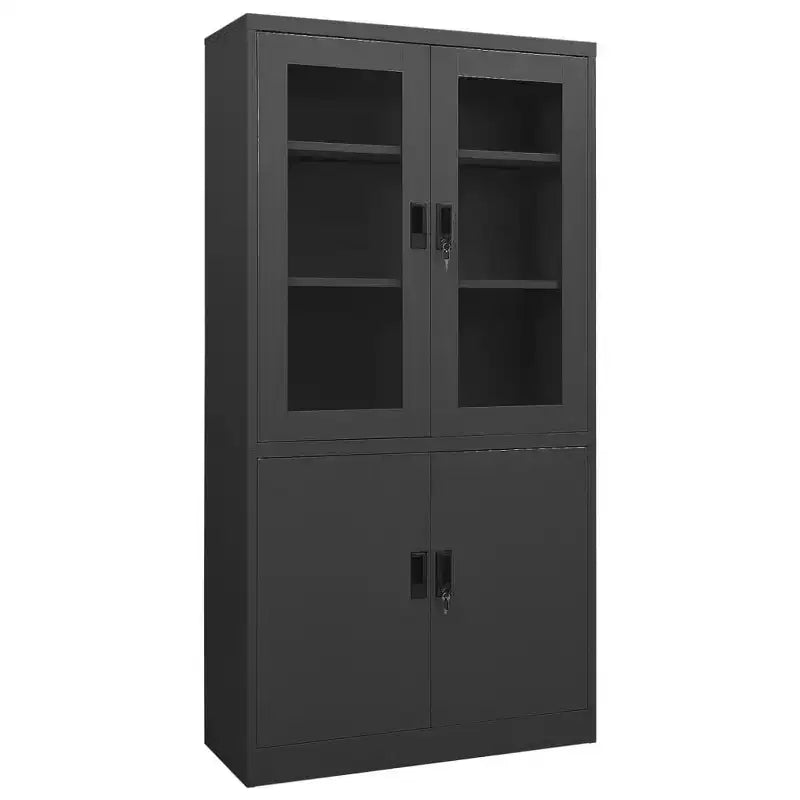 Filing Cabinet Storage Cabinet Locker with Doors and Shelves Steel - Anthracite