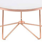 Couchtisch, mattiertes Glas & Roségold