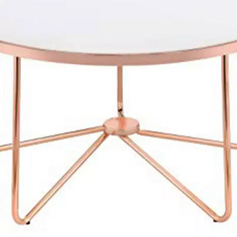 Couchtisch, mattiertes Glas & Roségold